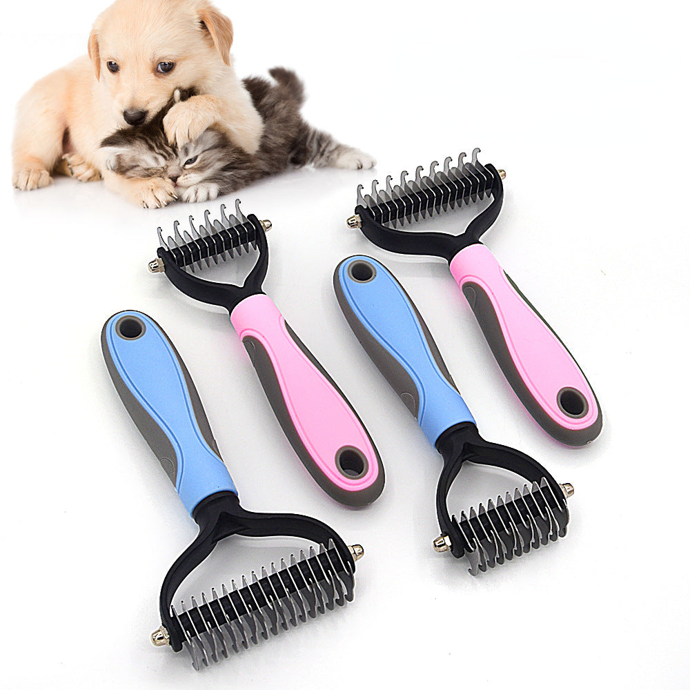 Dog & Cat Deshedding Brush – Professional Pet Hair Remover Grooming Tool