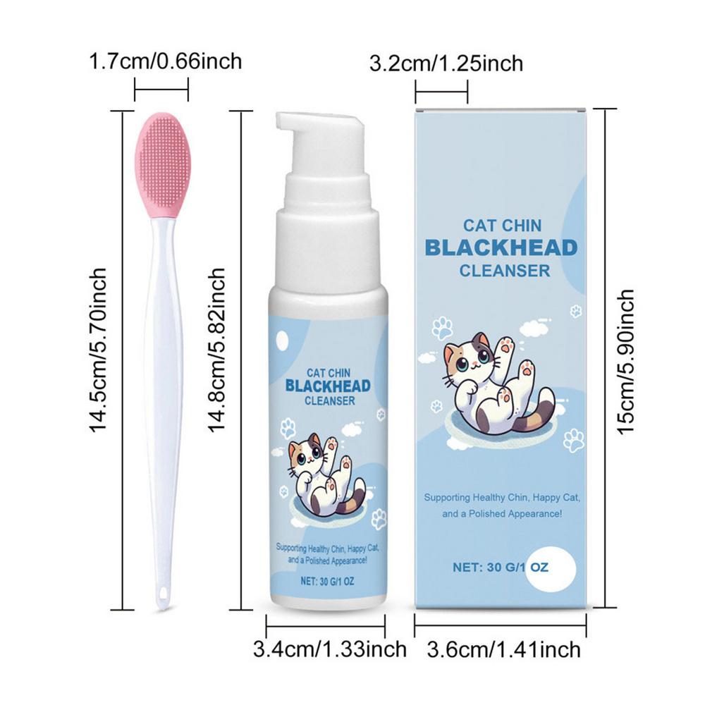 π Cat Chin Cleaner β 30g Gentle Blackhead & Acne Remover Lotion with Soft Brush | Deep Cleansing & Skin Care for Cats & Dogs