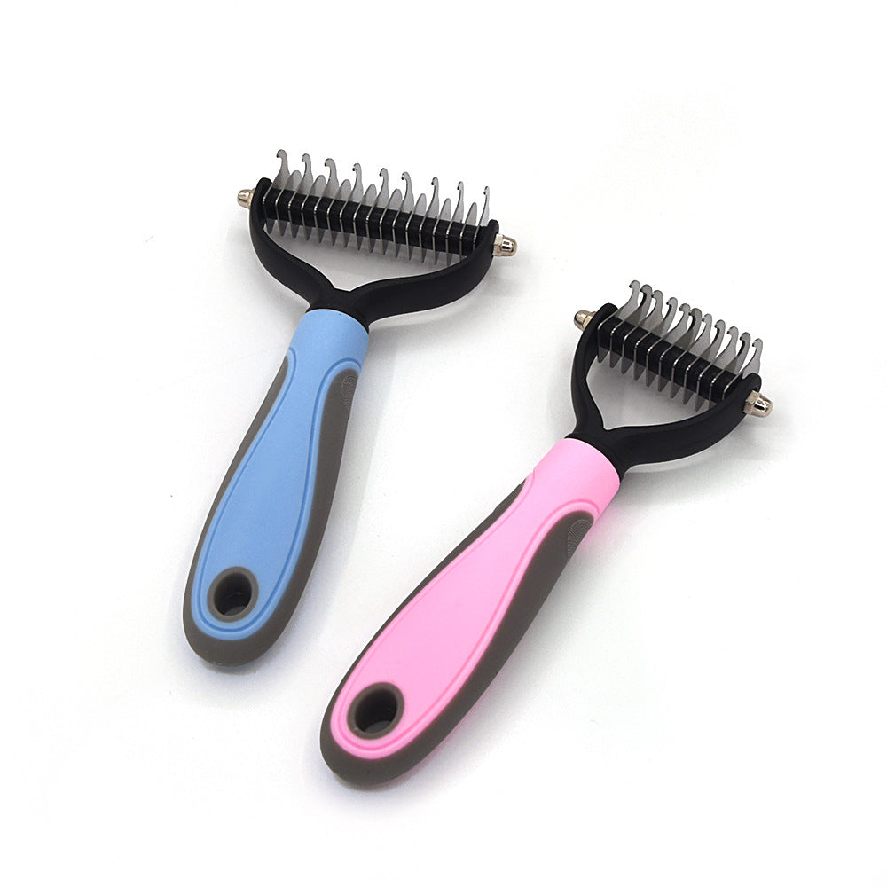 Dog & Cat Deshedding Brush – Professional Pet Hair Remover Grooming Tool