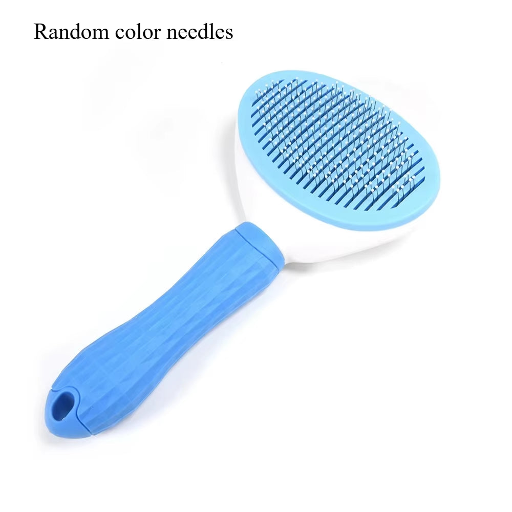 ๐ถ Random Color Pet Grooming Comb ๐ฑ โ Stainless Steel Self-Cleaning Brush for Dogs & Cats โจ