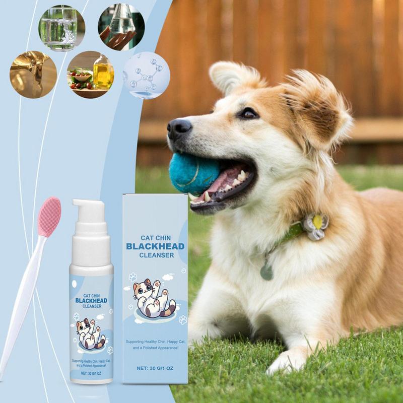 π Cat Chin Cleaner β 30g Gentle Blackhead & Acne Remover Lotion with Soft Brush | Deep Cleansing & Skin Care for Cats & Dogs