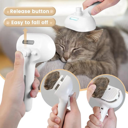 🐾 3-in-1 Steam Pet Brush – Groom & Massage Comb 💨