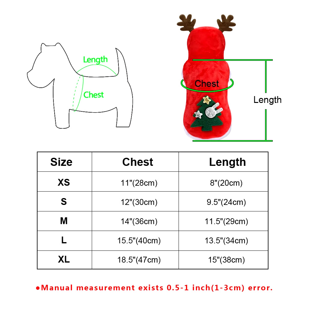 🎅 Christmas Pet Santa Hoodie 🎄 – Cozy Outfit for Cats & Small Dogs 🐾