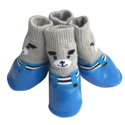 🐶 4Pcs Pet Winter Shoes – Warm, Waterproof & Anti-Slip Boots 🐾