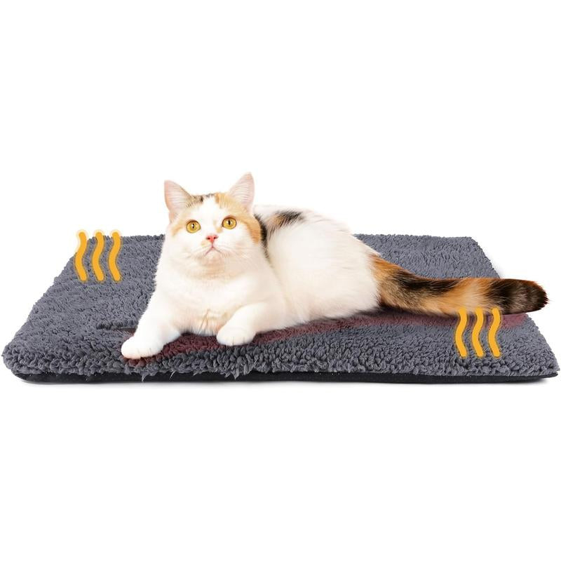 🐱 Self-Heating Cat Bed – No Electricity, Super Warm & Washable Pet Mat 🐶🔥