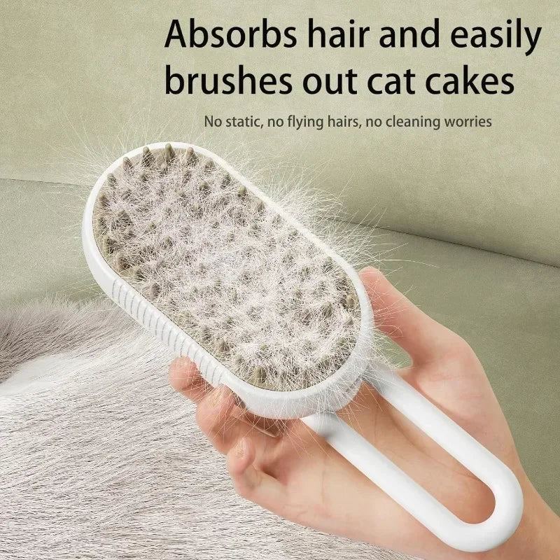 3-in-1 Steamy Dog Brush – Electric Spray Pet Grooming & Massage Comb