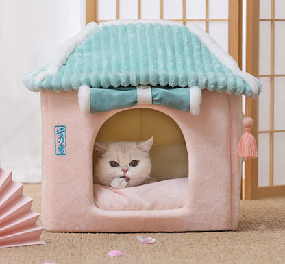 🏠 Removable & Washable Cat House – Cozy Enclosed Villa for Cats 😺