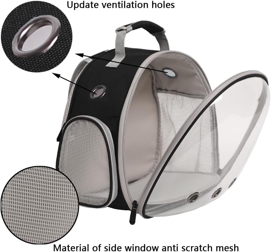 🚀 Small Animal Space Capsule Backpack – Clear Bubble Pet Carrier 🐹🦎🐦