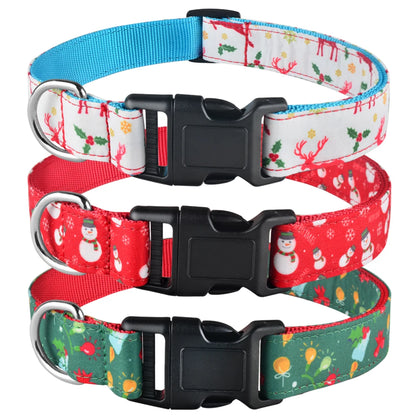 🎄 Christmas Dog Collar 🎁 – Adjustable Nylon Festive Collar for Dogs & Puppies 🐾