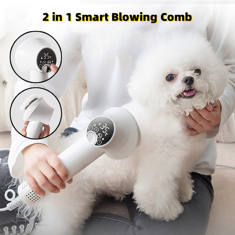 🐾 Smart Pet Hair Dryer & Comb 2-in-1 – Silent, Safe, and Powerful Grooming Tool for Dogs & Cats 🐶🐱