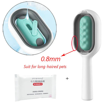 🐾 Double-Sided Hair Removal Brush for Cats & Dogs – Pet Grooming Comb with Wipes | Kitten Brush | Gato Accesorios 🐶
