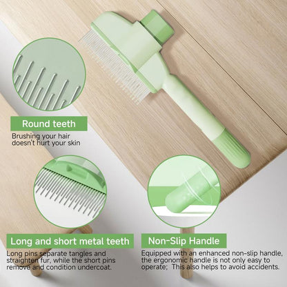  ChatGPT said:  🐾 Self-Cleaning Cat Comb – Dual-Length Grooming Tool 🐱