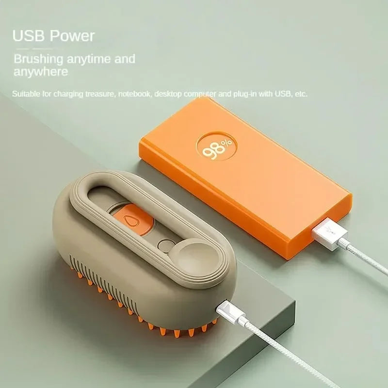 3-in-1 Steamy Dog Brush – Electric Spray Pet Grooming & Massage Comb