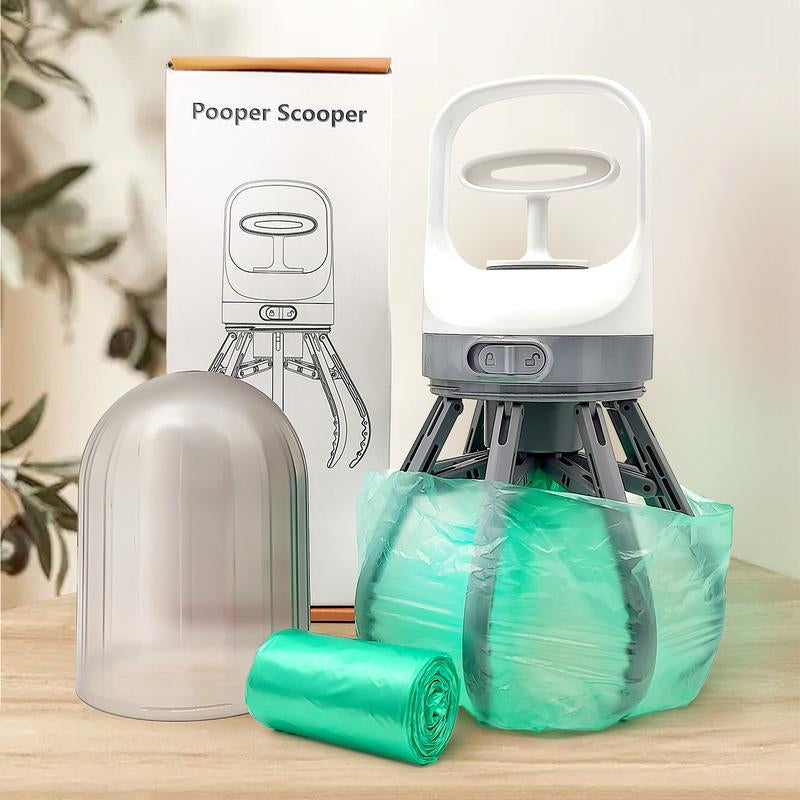 💩 Portable Dog Pooper Scooper – 2-in-1 Waste Picker with Bag Dispenser 🐾