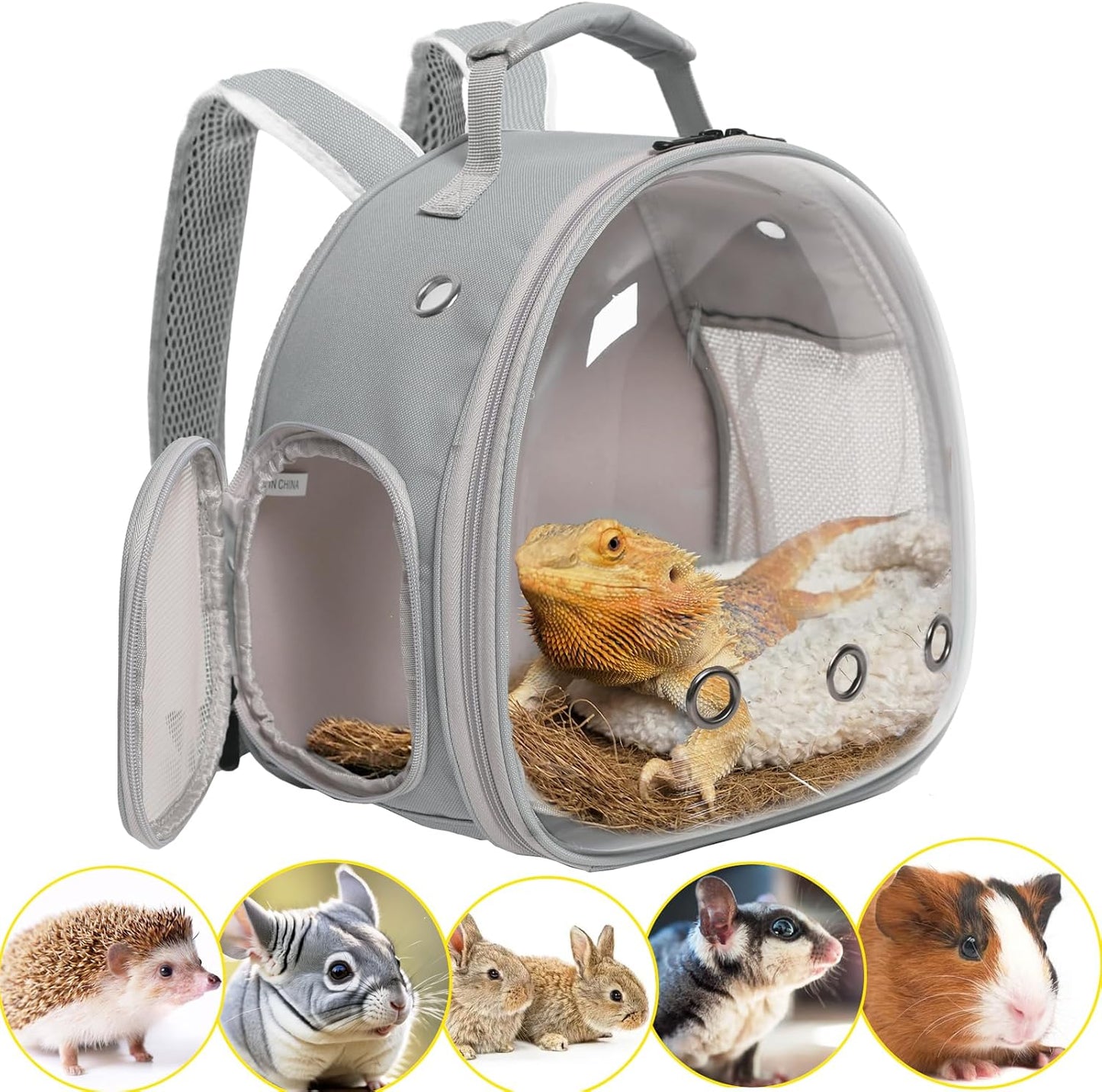 🚀 Small Animal Space Capsule Backpack – Clear Bubble Pet Carrier 🐹🦎🐦