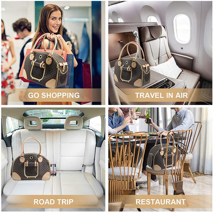 👜 Fashion PU Leather Dog & Cat Carrier Handbag