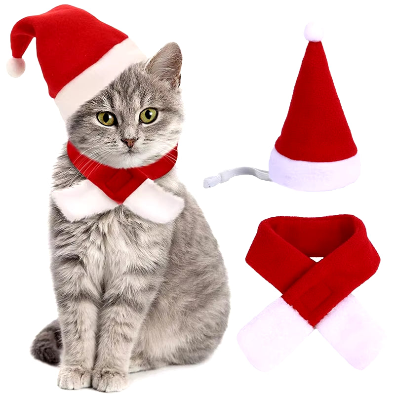 ChatGPT said:  🎅 Christmas Pet Hat & Scarf Set 🎄 – Adorable Santa Costume for Cats & Small Dogs 🐾