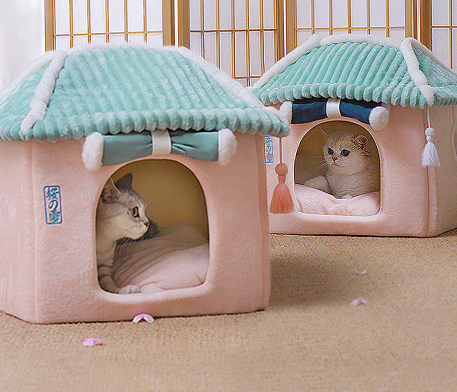 🏠 Removable & Washable Cat House – Cozy Enclosed Villa for Cats 😺