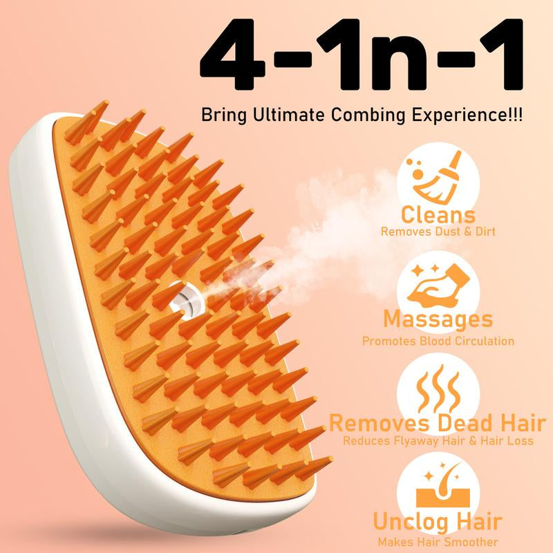 🐱 Cat Steam Brush – 4-in-1 Steamy Grooming & Anti-Static Shedding Comb 💨🐾