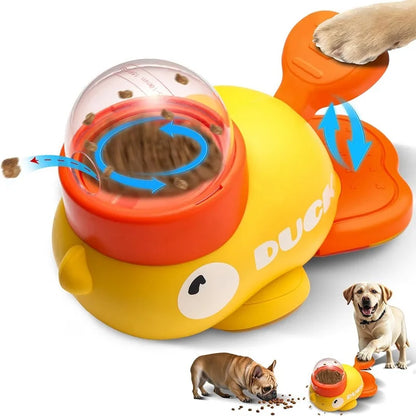 🦆 Cartoon Duck Dog Puzzle Feeder – Interactive Pet Food Dispenser Toy 🐾  Description: