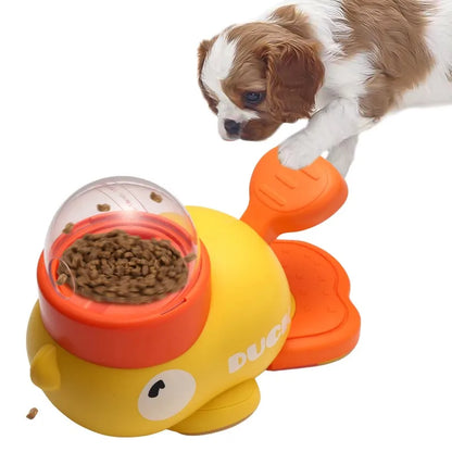 🦆 Cartoon Duck Dog Puzzle Feeder – Interactive Pet Food Dispenser Toy 🐾  Description: