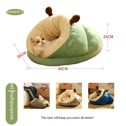 🐾 Pet Bed Winter Cat & Dog Slippers Nest 🐶🐱 – Thick, Warm & Cozy Haven 💕