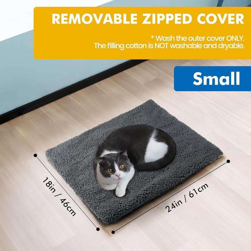 🐱 Self-Heating Cat Bed – No Electricity, Super Warm & Washable Pet Mat 🐶🔥