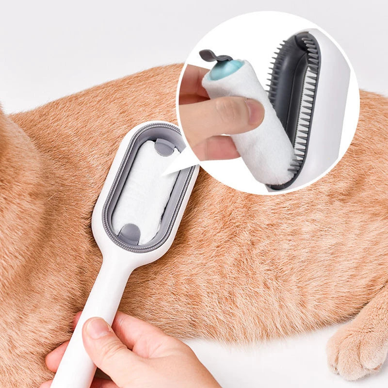 🐾 Double-Sided Hair Removal Brush for Cats & Dogs – Pet Grooming Comb with Wipes | Kitten Brush | Gato Accesorios 🐶