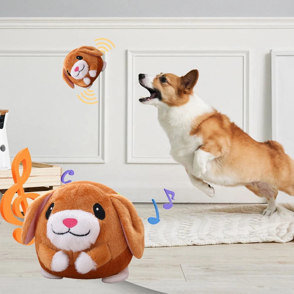 🐶 Electronic Bouncing Plush Ball – Interactive Talking Pet Toy 🎵