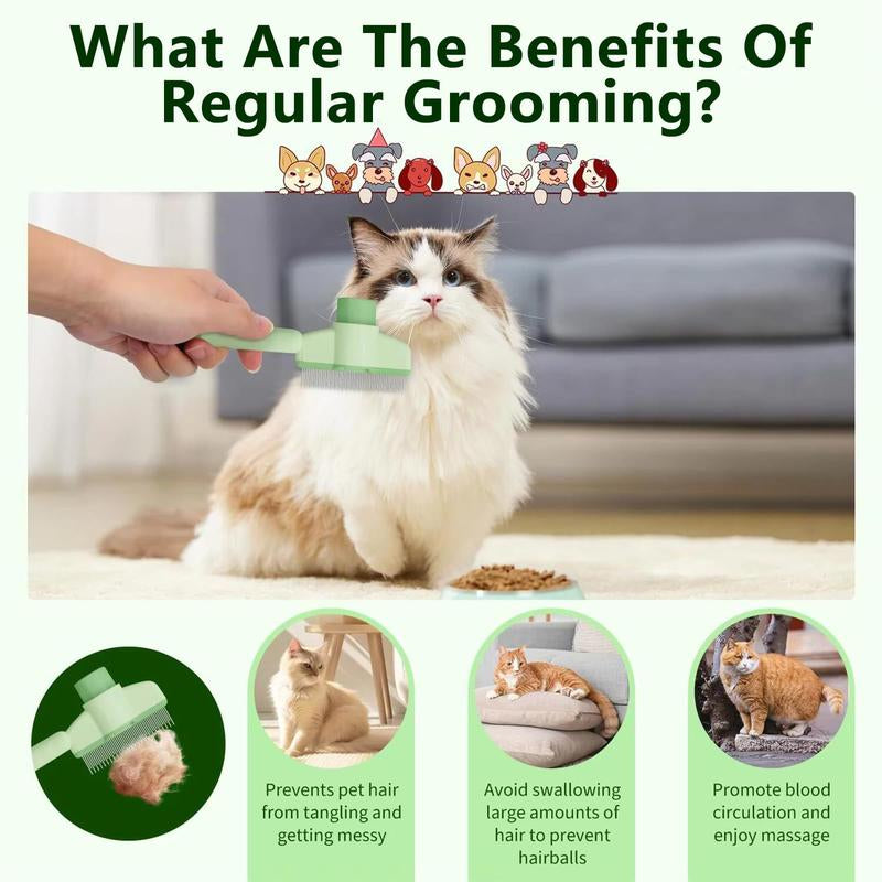  ChatGPT said:  🐾 Self-Cleaning Cat Comb – Dual-Length Grooming Tool 🐱