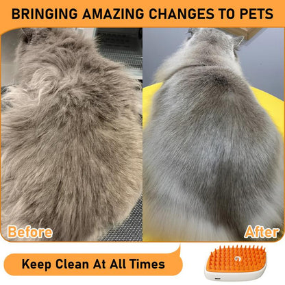 🐱 Cat Steam Brush – 4-in-1 Steamy Grooming & Anti-Static Shedding Comb 💨🐾