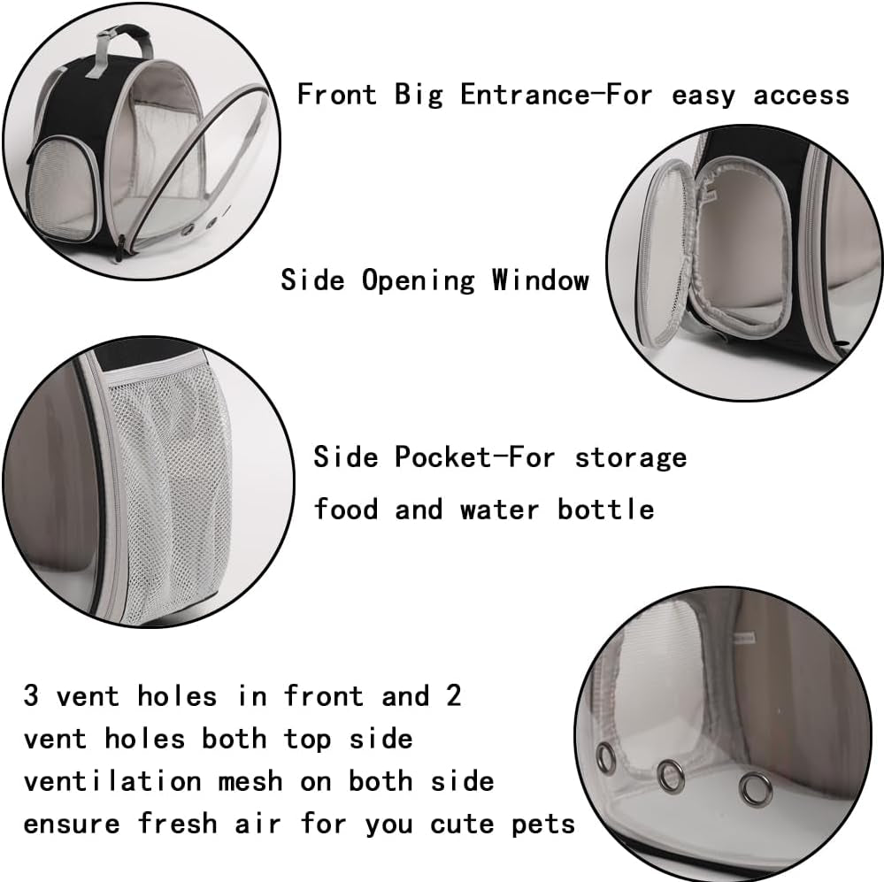 🚀 Small Animal Space Capsule Backpack – Clear Bubble Pet Carrier 🐹🦎🐦