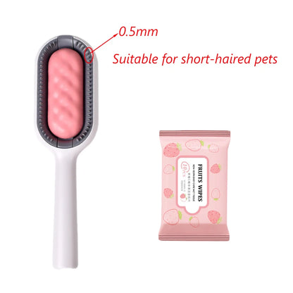 🐾 Double-Sided Hair Removal Brush for Cats & Dogs – Pet Grooming Comb with Wipes | Kitten Brush | Gato Accesorios 🐶