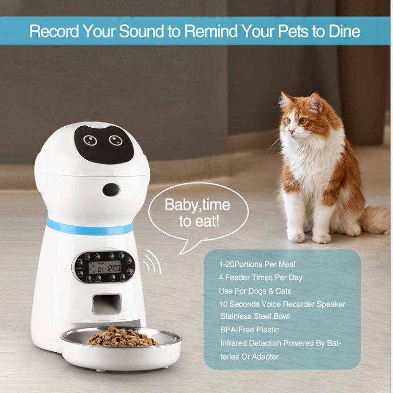 🐾 Automatic Pet Feeder 4.5L – Smart Food Dispenser for Cats & Dogs 🐶🐱