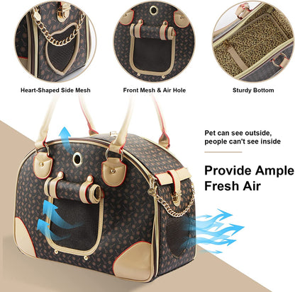 👜 Fashion PU Leather Dog & Cat Carrier Handbag