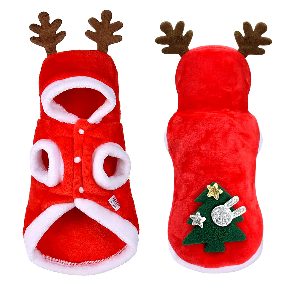 🎅 Christmas Pet Santa Hoodie 🎄 – Cozy Outfit for Cats & Small Dogs 🐾