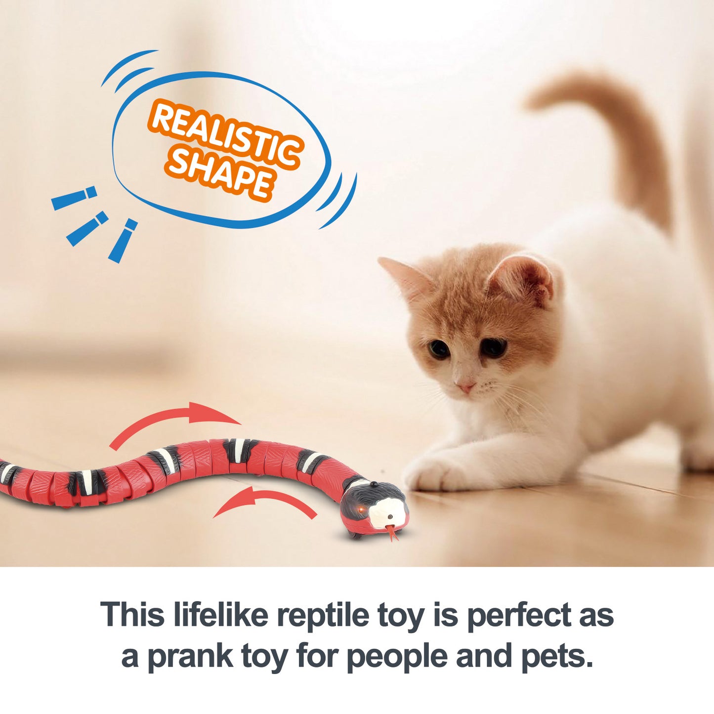 🐍 Smart Sensing Interactive Snake Cat Toy – Automatic Electronic Pet Teaser, USB Rechargeable 🐾