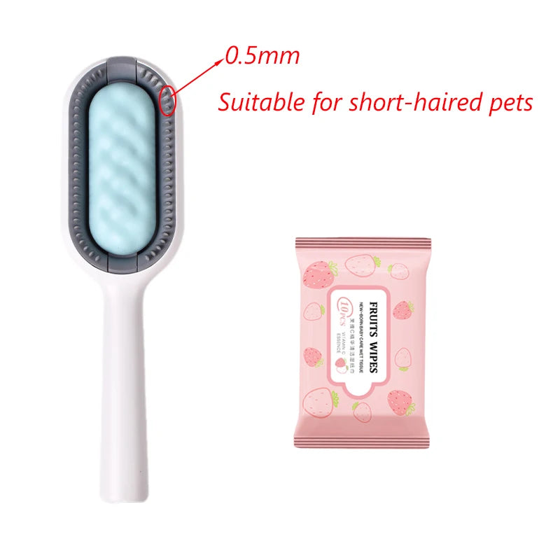 🐾 Double-Sided Hair Removal Brush for Cats & Dogs – Pet Grooming Comb with Wipes | Kitten Brush | Gato Accesorios 🐶
