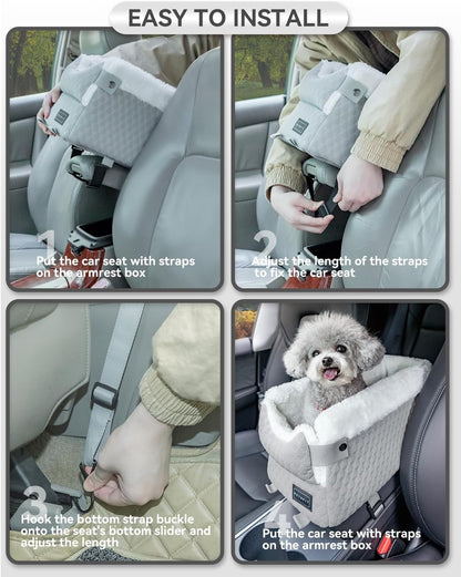 🚗 Small Dog Car Seat – Safe, Cozy & Space-Saving Console Carrier 🐶🩶