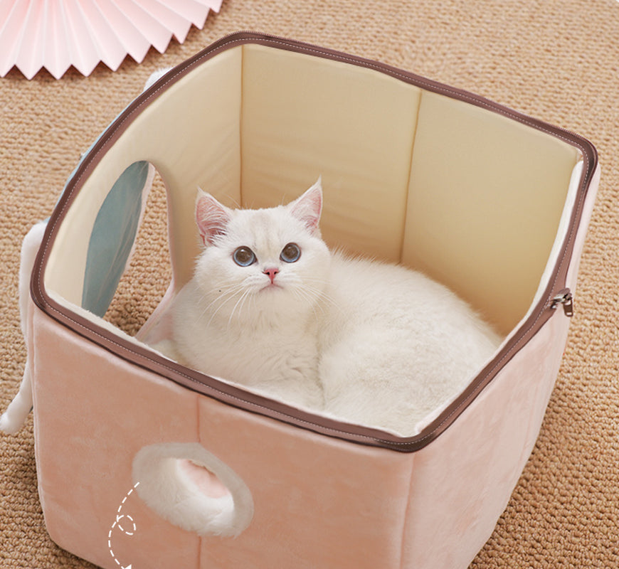 🏠 Removable & Washable Cat House – Cozy Enclosed Villa for Cats 😺