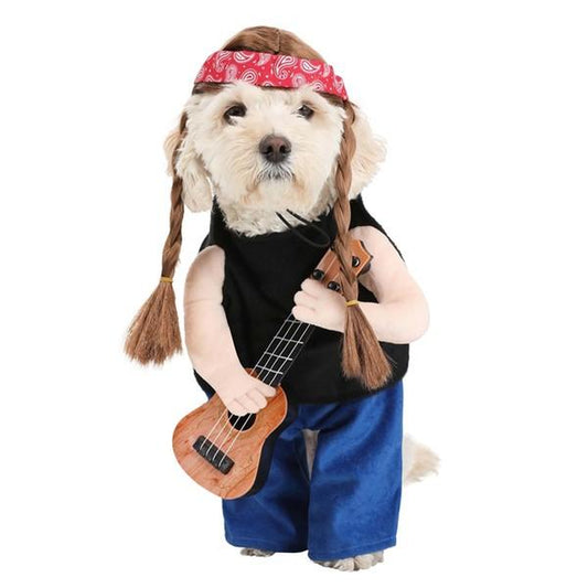      🎸 Willie Nelson Dog Costume – Outlaw Country Singer Outfit 🐾