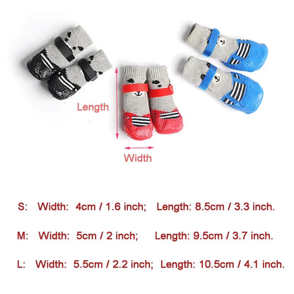 🐶 4Pcs Pet Winter Shoes – Warm, Waterproof & Anti-Slip Boots 🐾