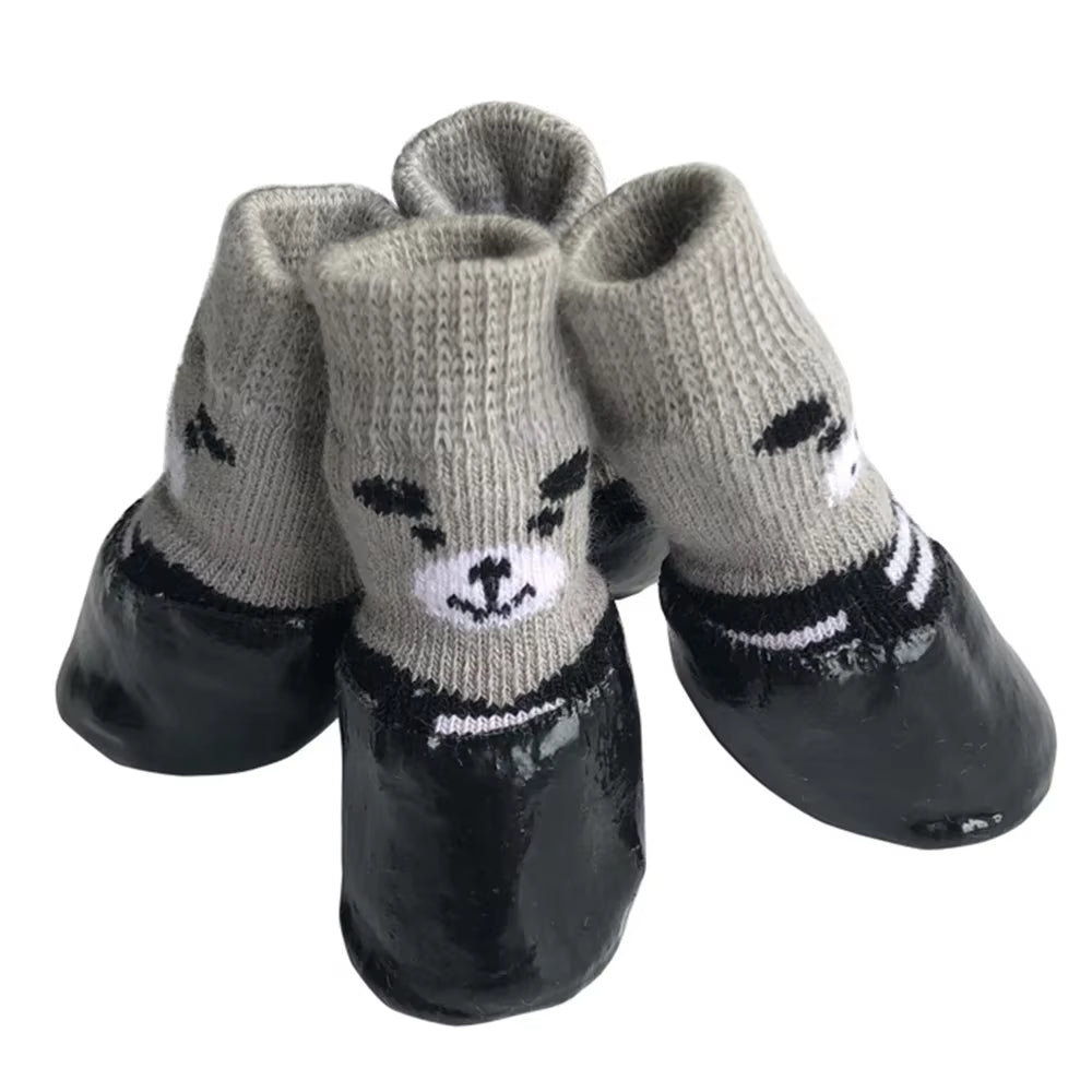 🐶 4Pcs Pet Winter Shoes – Warm, Waterproof & Anti-Slip Boots 🐾
