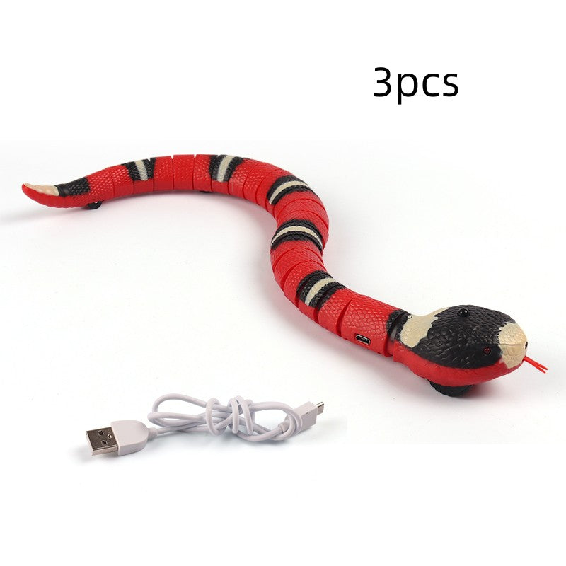 🐍 Smart Sensing Interactive Snake Cat Toy – Automatic Electronic Pet Teaser, USB Rechargeable 🐾