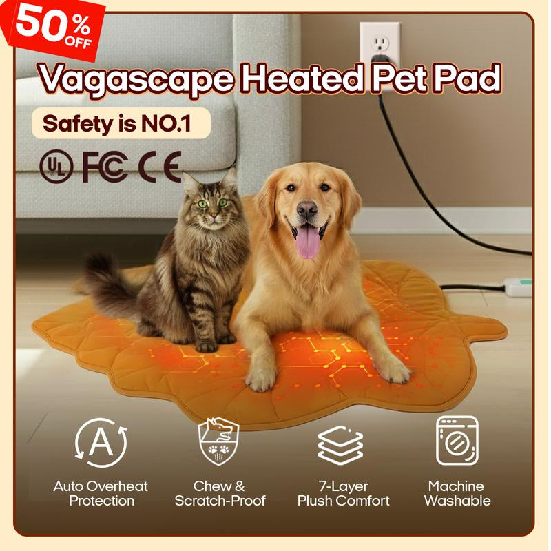 🔥 Vagascape Heated Pet Pad – Safe & Cozy Bed for Cats & Dogs 🐾
