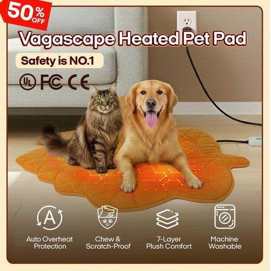 🔥 Vagascape Heated Pet Pad – Safe & Cozy Bed for Cats & Dogs 🐾
