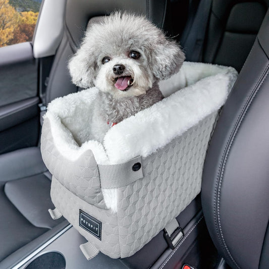 🚗 Small Dog Car Seat – Safe, Cozy & Space-Saving Console Carrier 🐶🩶