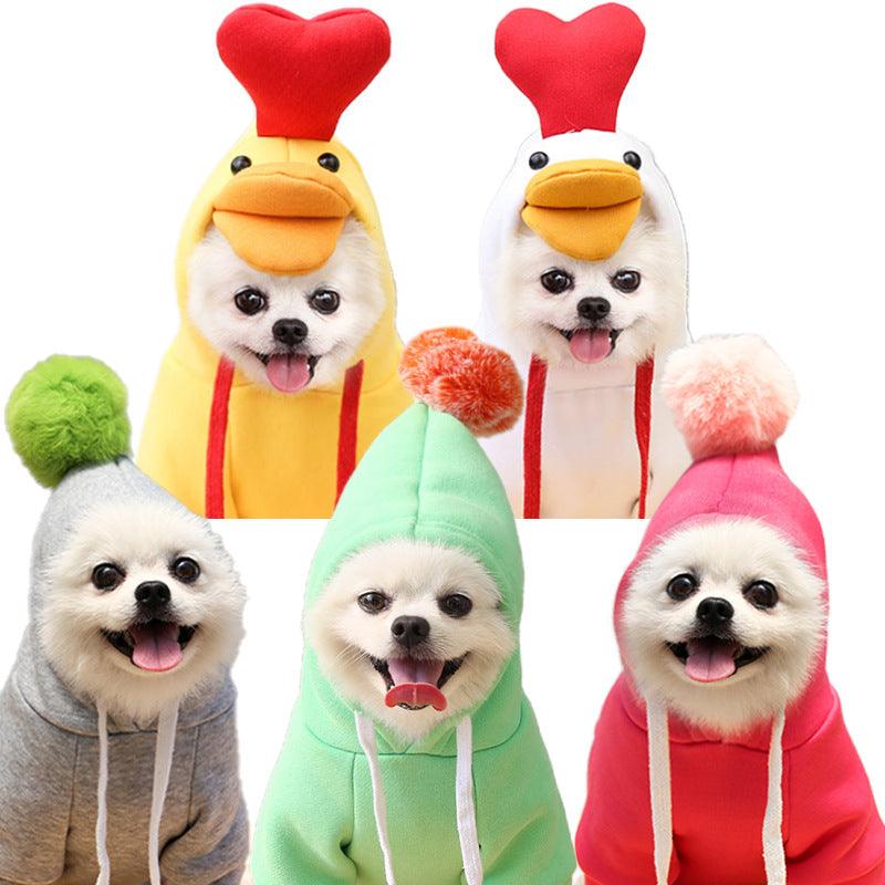 🍎 Cute Fruit Dog Hoodie 🍌 – Warm Fleece Pet Outfit for Small Dogs & Cats 🐾