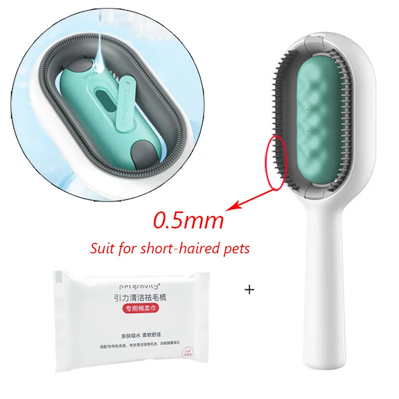 🐾 Double-Sided Hair Removal Brush for Cats & Dogs – Pet Grooming Comb with Wipes | Kitten Brush | Gato Accesorios 🐶
