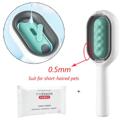 🐾 Double-Sided Hair Removal Brush for Cats & Dogs – Pet Grooming Comb with Wipes | Kitten Brush | Gato Accesorios 🐶